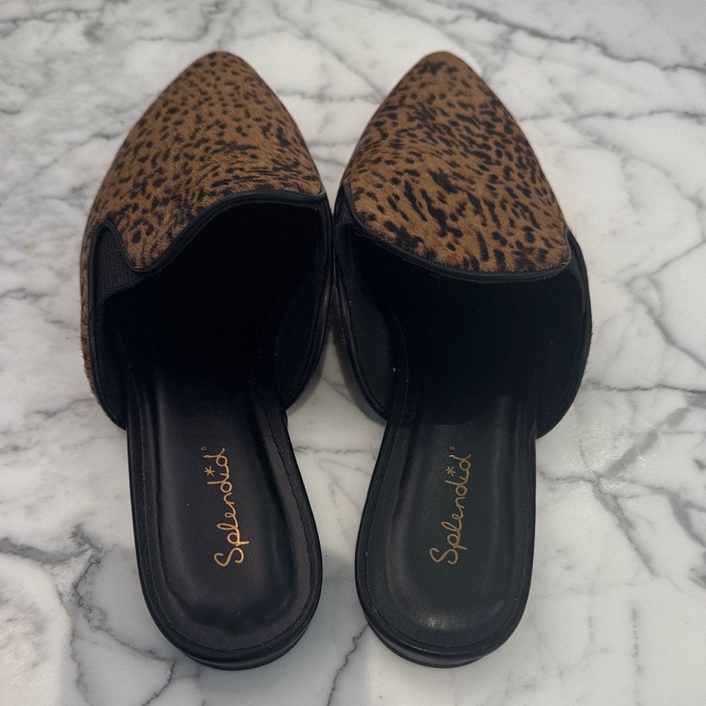 Splendid Brown Leopard Mules